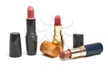 lipstick cosmetics for woman isolated on white background