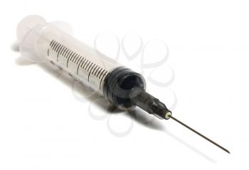medical syringe isolated on white background