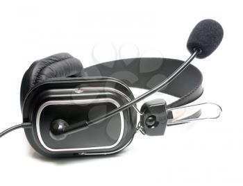 black headset isolated on white background