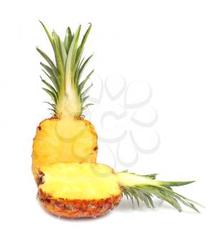 ripe sweet pineapple isolated on white background