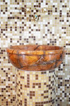 wash basin in the sauna made ​​of stone