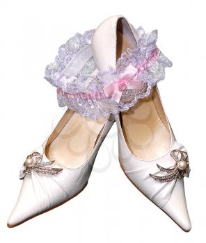 shoes for bride on white background