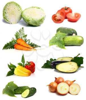 fresh and vitamins vegetables isolated on white background