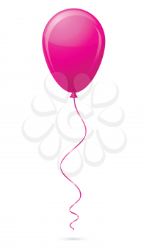pink balloon vector illustration isolated on white background