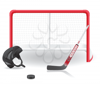 hockey set vector illustration isolated on white background