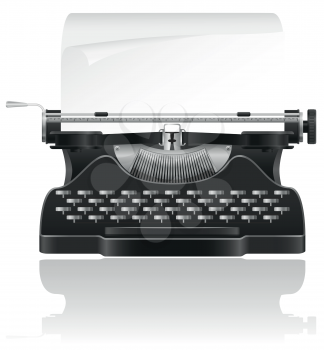 old typewriter vector illustration isolated on white background