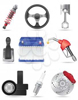 set icons of car parts vector illustration isolated on white background