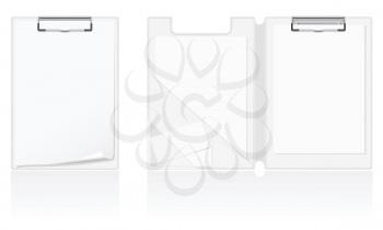 set of white blank folder vector illustration isolated on background