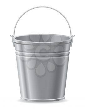 metal bucket vector illustration isolated on white background