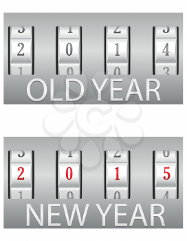 combination lock old and the new year vector illustration isolated on white background