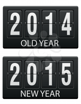 mechanical scoreboard old and the new year vector illustration isolated on white background