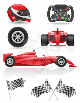 set racing icons vector illustration EPS 10 isolated on white background