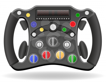 steering wheel of racing car vector illustration EPS 10 isolated on white background