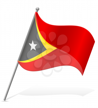 flag of East Timor vector illustration isolated on white background