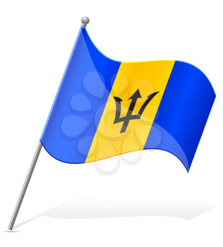 flag of Barbados vector illustration isolated on white background