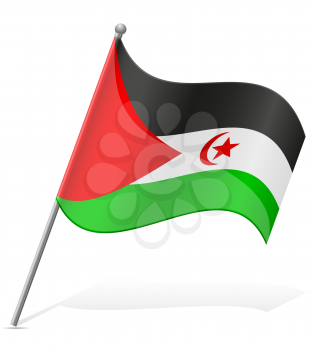 flag of Sahrawi Arab Democratic Republic vector illustration isolated on white background