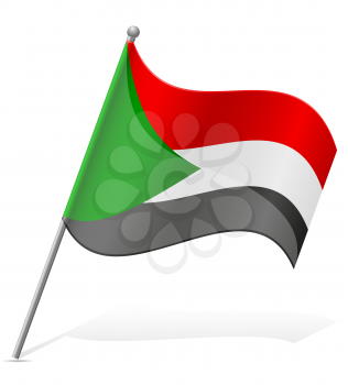 flag of Sudan vector illustration isolated on white background