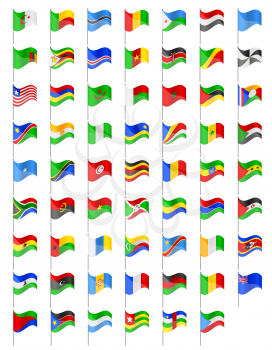 flags of Africa countries vector illustration isolated on white background