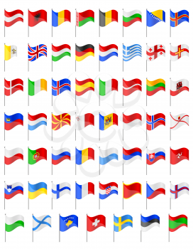 flags of European countries vector illustration isolated on white background