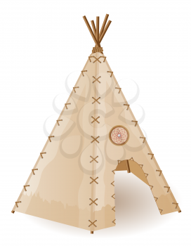 wigwam american indians vector illustration isolated on white background