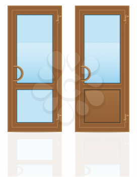 brown plastic transparent doors vector illustration isolated on white background