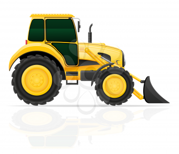 tractor with bucket front seats vector illustration isolated on white background