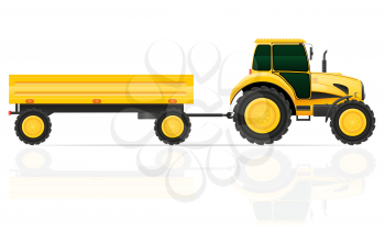 tractor trailer vector illustration isolated on white background