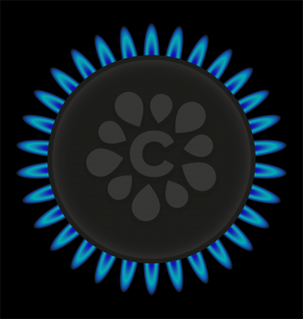 burning gas ring stove vector illustration isolated on white background