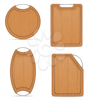 wooden cutting board with metal handle vector illustration isolated on white background