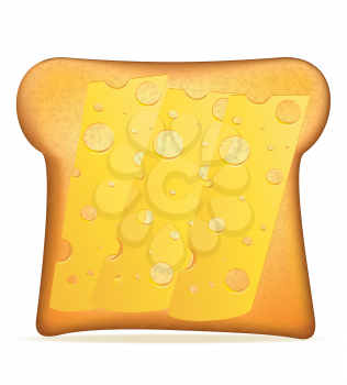 toast with cheese vector illustration isolated on white background