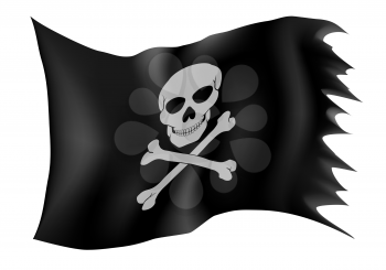 pirate flag vector illustration isolated on white background