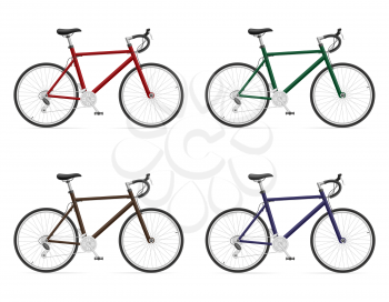 road bikes with gear shifting vector illustration isolated on white background