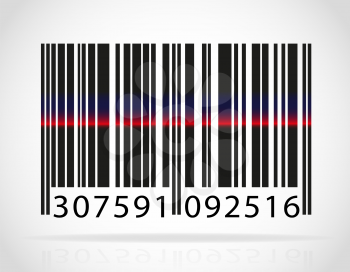 barcode with the strip from the laser vector illustration isolated on white background
