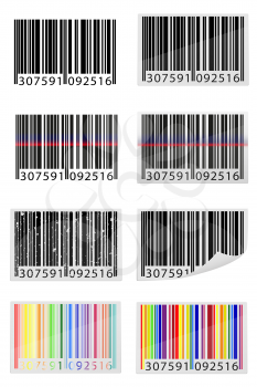 set icons barcode vector illustration isolated on white background