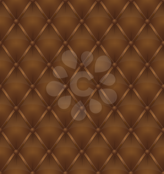brown leather upholstery seamless background vector illustration