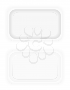 white plastic container packaging for food vector illustration isolated on background