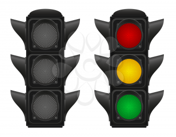 traffic lights for cars vector illustration isolated on white background