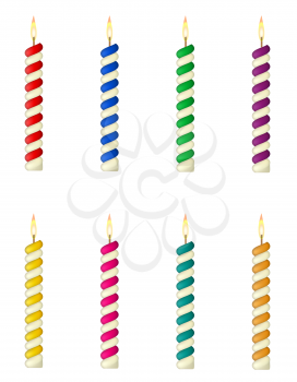candles for the birthday cake vector illustration isolated on white background