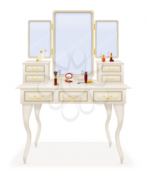 vanity table old retro furniture vector illustration vector illustration isolated on white background