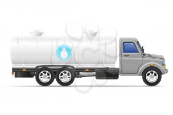 cargo truck with tank for transporting liquids isolated on white background