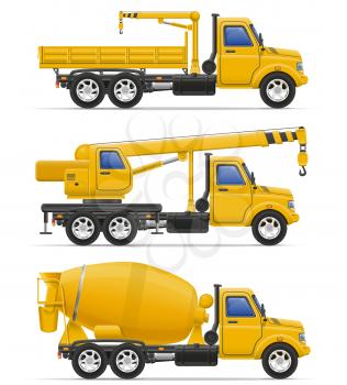 cargo trucks intended for construction vector illustration isolated on white background