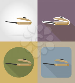 pan objects and equipment for the food vector illustration isolated on background