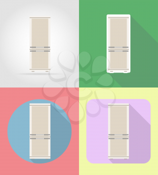 refrigerator household appliances for kitchen flat icons vector illustration isolated on background