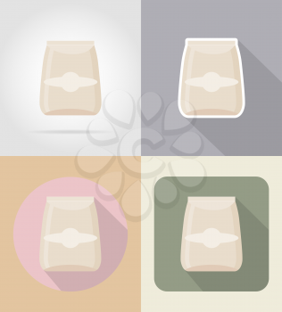 packaging for products food and objects flat icons vector illustration isolated on background