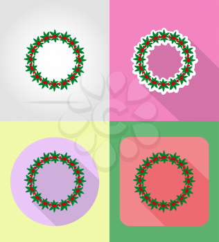 christmas and new year flat icons vector illustration isolated on background