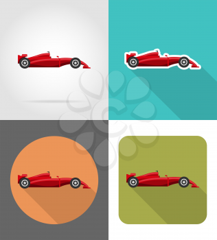 sport car flat icons vector illustration isolated on background