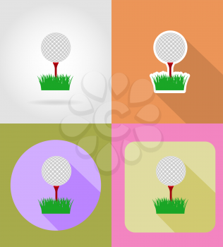 golf ball flat icons vector illustration isolated on background
