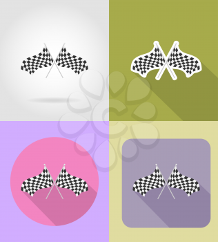 checkered flags for car racing flat icons vector illustration isolated on background