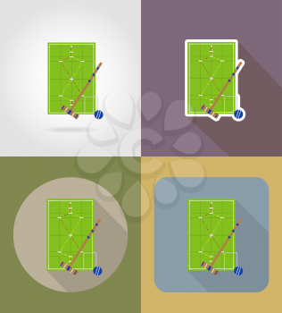 playground for croquet flat icons vector illustration isolated on background