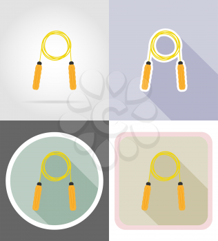 skipping rope flat icons vector illustration isolated on background